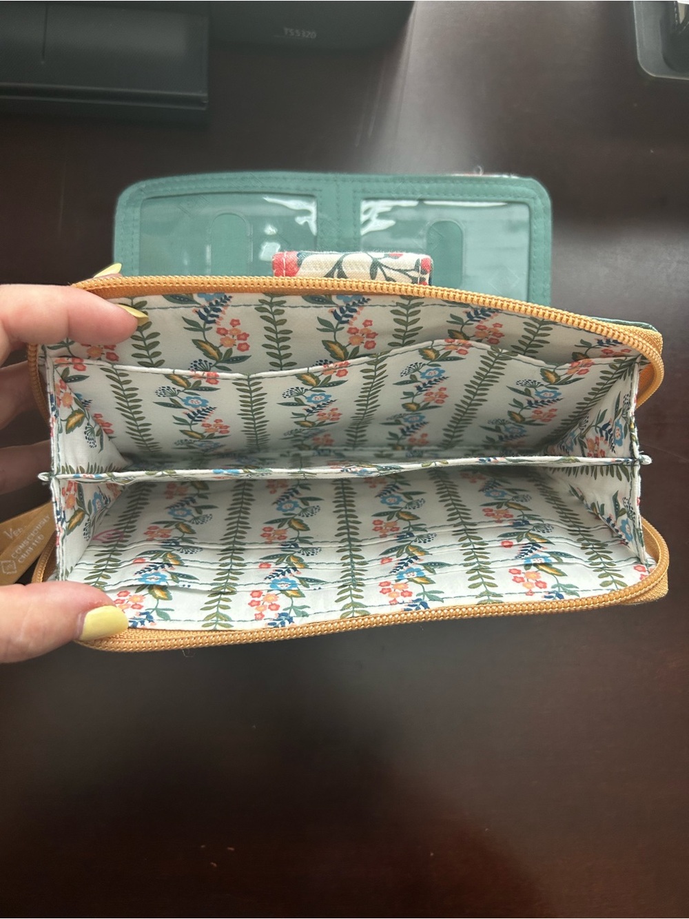 Vera Bradley Quilted Floral Print Turn-Lock Wallet - Picture 4 of 7